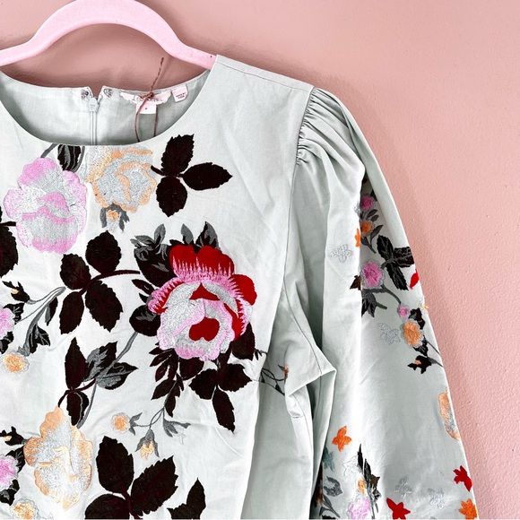 NWT Anthropologie Let Me Be Long-Sleeve Embroidered Mini Dress - Picture 6 of 10